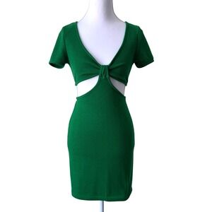 Cutout Mini Bodycon Dress Bright Green Reverse S